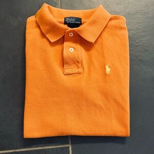Boys Ralph Lauren Orange Polo Shirt Classic Cotton Pique